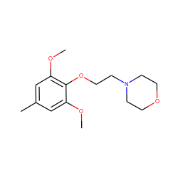 COc1cc(C)cc(OC)c1OCCN1CCOCC1 ZINC000141856383