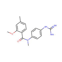 COc1cc(C)ccc1C(=O)N(C)c1ccc(NC(=N)N)cc1 ZINC000026168038