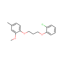 COc1cc(C)ccc1OCCCOc1ccccc1Cl ZINC000002984250