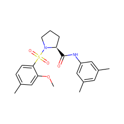 COc1cc(C)ccc1S(=O)(=O)N1CCC[C@H]1C(=O)Nc1cc(C)cc(C)c1 ZINC000261100011