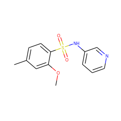 COc1cc(C)ccc1S(=O)(=O)Nc1cccnc1 ZINC000041096801