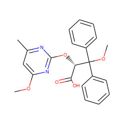 COc1cc(C)nc(O[C@@H](C(=O)O)C(OC)(c2ccccc2)c2ccccc2)n1 ZINC000013756066