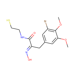 COc1cc(C/C(=N\O)C(=O)NCCS)cc(Br)c1OC ZINC000044091362