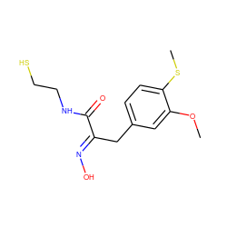 COc1cc(C/C(=N\O)C(=O)NCCS)ccc1SC ZINC000044091403