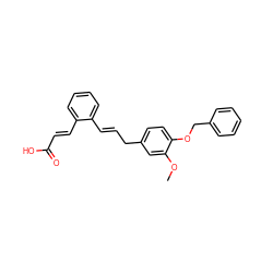 COc1cc(C/C=C/c2ccccc2/C=C/C(=O)O)ccc1OCc1ccccc1 ZINC000028339116