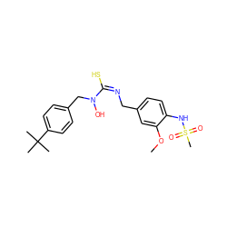 COc1cc(C/N=C(/S)N(O)Cc2ccc(C(C)(C)C)cc2)ccc1NS(C)(=O)=O ZINC000028468931