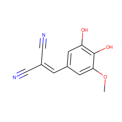 COc1cc(C=C(C#N)C#N)cc(O)c1O ZINC000000015332