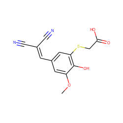 COc1cc(C=C(C#N)C#N)cc(SCC(=O)O)c1O ZINC000040496812