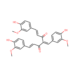 COc1cc(C=C(C(=O)/C=C/c2ccc(O)c(OC)c2)C(=O)/C=C/c2ccc(O)c(OC)c2)ccc1O ZINC000044221814