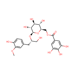 COc1cc(C[C@@H](CO)O[C@@H]2O[C@H](COC(=O)c3cc(O)c(O)c(O)c3)[C@@H](O)[C@H](O)[C@H]2O)ccc1O ZINC000049881856