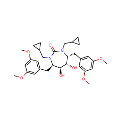 COc1cc(C[C@@H]2[C@H](O)[C@@H](O)[C@@H](Cc3cc(OC)cc(OC)c3)N(CC3CC3)C(=O)N2CC2CC2)cc(OC)c1 ZINC000014945769