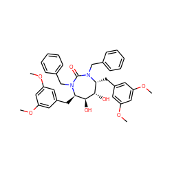 COc1cc(C[C@@H]2[C@H](O)[C@@H](O)[C@@H](Cc3cc(OC)cc(OC)c3)N(Cc3ccccc3)C(=O)N2Cc2ccccc2)cc(OC)c1 ZINC000014945747