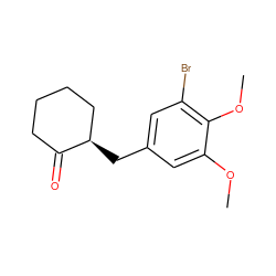 COc1cc(C[C@@H]2CCCCC2=O)cc(Br)c1OC ZINC000073197495