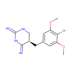 COc1cc(C[C@@H]2CNC(=N)NC2=N)cc(OC)c1Br ZINC000013757895