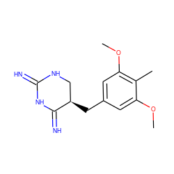 COc1cc(C[C@@H]2CNC(=N)NC2=N)cc(OC)c1C ZINC000013757760