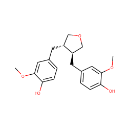 COc1cc(C[C@@H]2COC[C@H]2Cc2ccc(O)c(OC)c2)ccc1O ZINC000005999095