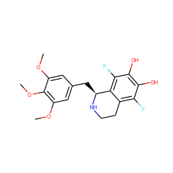 COc1cc(C[C@@H]2NCCc3c(F)c(O)c(O)c(F)c32)cc(OC)c1OC ZINC000013449120