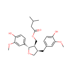 COc1cc(C[C@H]2CO[C@H](c3ccc(O)c(OC)c3)[C@H]2COC(=O)CC(C)C)ccc1O ZINC000049088099