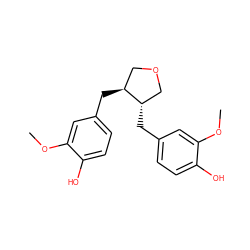 COc1cc(C[C@H]2COC[C@@H]2Cc2ccc(O)c(OC)c2)ccc1O ZINC000005999108