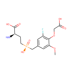 COc1cc(C[P@](=O)(O)CC[C@@H](N)C(=O)O)cc(F)c1OCC(=O)O ZINC000149072164