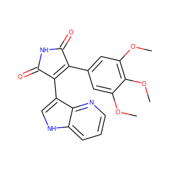 COc1cc(C2=C(c3c[nH]c4cccnc34)C(=O)NC2=O)cc(OC)c1OC ZINC000095577962