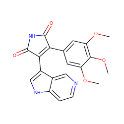 COc1cc(C2=C(c3c[nH]c4ccncc34)C(=O)NC2=O)cc(OC)c1OC ZINC000095574656