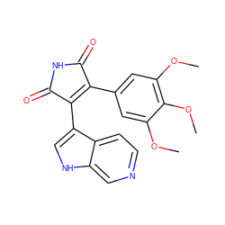 COc1cc(C2=C(c3c[nH]c4cnccc34)C(=O)NC2=O)cc(OC)c1OC ZINC000101579857