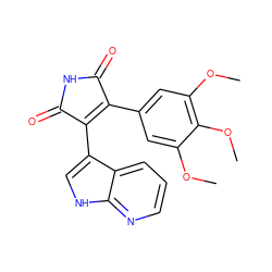 COc1cc(C2=C(c3c[nH]c4ncccc34)C(=O)NC2=O)cc(OC)c1OC ZINC000095572100