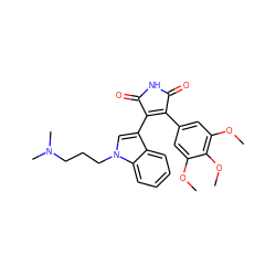 COc1cc(C2=C(c3cn(CCCN(C)C)c4ccccc34)C(=O)NC2=O)cc(OC)c1OC ZINC000198594337