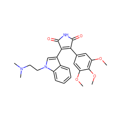 COc1cc(C2=C(c3cn(CCN(C)C)c4ccccc34)C(=O)NC2=O)cc(OC)c1OC ZINC000198593528