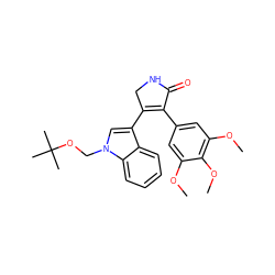 COc1cc(C2=C(c3cn(COC(C)(C)C)c4ccccc34)CNC2=O)cc(OC)c1OC ZINC000045497669