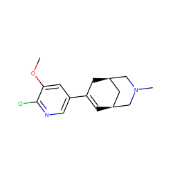 COc1cc(C2=C[C@H]3C[C@@H](C2)CN(C)C3)cnc1Cl ZINC000095575262