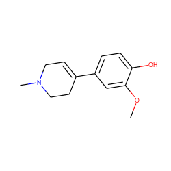 COc1cc(C2=CCN(C)CC2)ccc1O ZINC000013509481