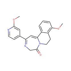 COc1cc(C2=NCC(=O)N3CCc4c(OC)cccc4C3=C2)ccn1 ZINC000149163197