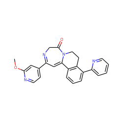 COc1cc(C2=NCC(=O)N3CCc4c(cccc4-c4ccccn4)C3=C2)ccn1 ZINC000149161265