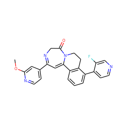 COc1cc(C2=NCC(=O)N3CCc4c(cccc4-c4ccncc4F)C3=C2)ccn1 ZINC000149130150