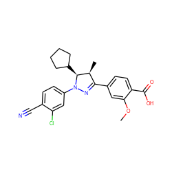 COc1cc(C2=NN(c3ccc(C#N)c(Cl)c3)[C@@H](C3CCCC3)[C@H]2C)ccc1C(=O)O ZINC000058568975