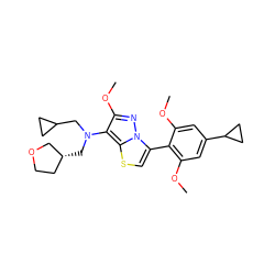 COc1cc(C2CC2)cc(OC)c1-c1csc2c(N(CC3CC3)C[C@@H]3CCOC3)c(OC)nn12 ZINC000096172593