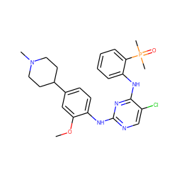 COc1cc(C2CCN(C)CC2)ccc1Nc1ncc(Cl)c(Nc2ccccc2P(C)(C)=O)n1 ZINC000199514822