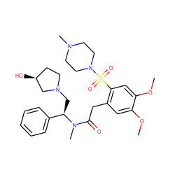 COc1cc(CC(=O)N(C)[C@H](CN2CC[C@H](O)C2)c2ccccc2)c(S(=O)(=O)N2CCN(C)CC2)cc1OC ZINC000029042944