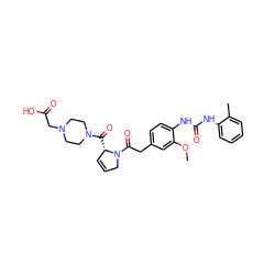 COc1cc(CC(=O)N2CC=C[C@@H]2C(=O)N2CCN(CC(=O)O)CC2)ccc1NC(=O)Nc1ccccc1C ZINC000028369955