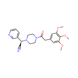 COc1cc(CC(=O)N2CCN([C@@H](C#N)c3cccnc3)CC2)cc(OC)c1OC ZINC000027405755