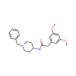 COc1cc(CC(=O)NC2CCN(Cc3ccccc3)CC2)cc(OC)c1 ZINC000013779919