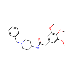 COc1cc(CC(=O)NC2CCN(Cc3ccccc3)CC2)cc(OC)c1OC ZINC000009050463