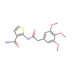 COc1cc(CC(=O)Nc2sccc2C(N)=O)cc(OC)c1OC ZINC000002628760