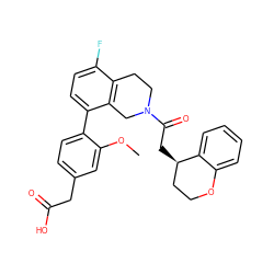 COc1cc(CC(=O)O)ccc1-c1ccc(F)c2c1CN(C(=O)C[C@@H]1CCOc3ccccc31)CC2 ZINC000143989847