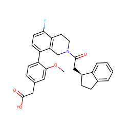 COc1cc(CC(=O)O)ccc1-c1ccc(F)c2c1CN(C(=O)C[C@@H]1CCc3ccccc31)CC2 ZINC000144199046