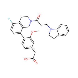 COc1cc(CC(=O)O)ccc1-c1ccc(F)c2c1CN(C(=O)CCN1CCc3ccccc31)CC2 ZINC000144337646
