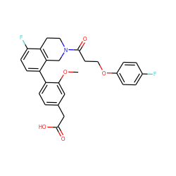 COc1cc(CC(=O)O)ccc1-c1ccc(F)c2c1CN(C(=O)CCOc1ccc(F)cc1)CC2 ZINC000144132213