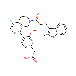 COc1cc(CC(=O)O)ccc1-c1ccc(F)c2c1CN(C(=O)CCc1c(C)[nH]c3ccccc13)CC2 ZINC000144057150